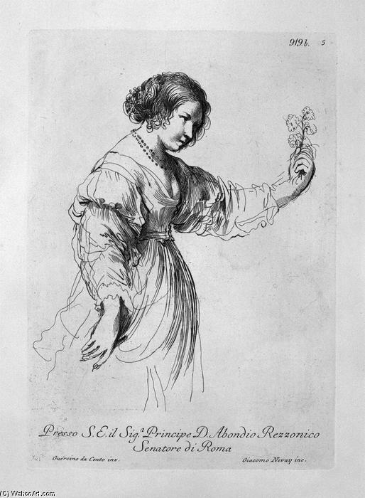 Half Figure Of A Woman Holding Out A Flower — Giovanni Battista Piranesi