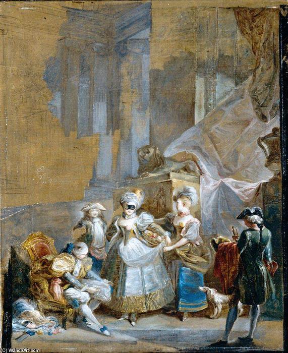Elegant Company Preparing For A Masked Ball — Luis Paret Y Alcázar
