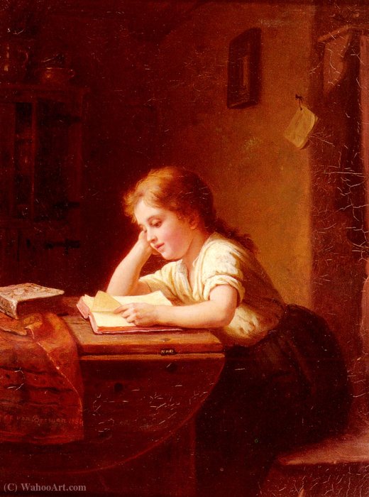 The Reading Girl — Meyer Georg Von Bremen (johann Georg Meyer)