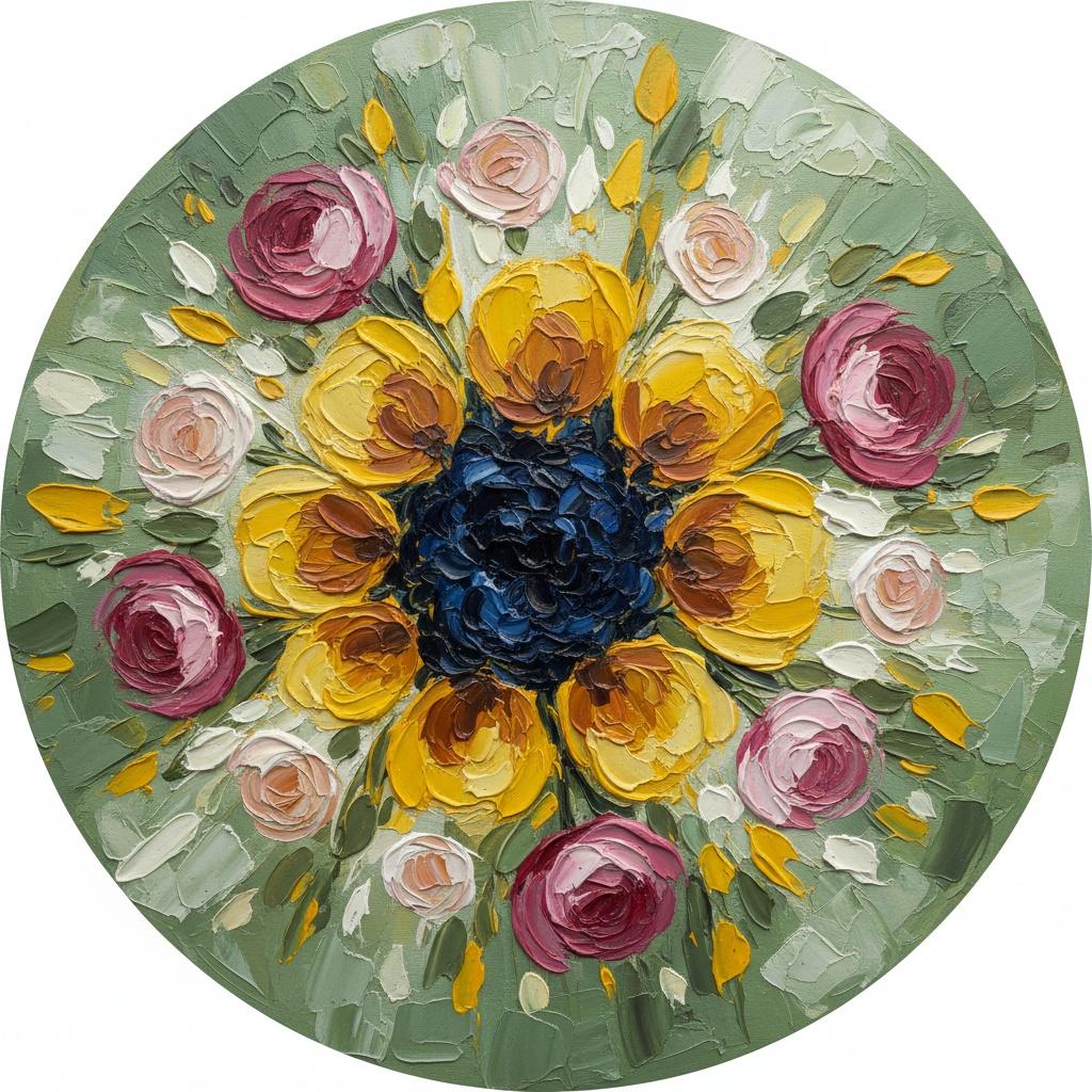 The Eternal Radiance Of Gilded Petals Within A Sculptural Midnight Floral Tondo — Laurent Delcourt