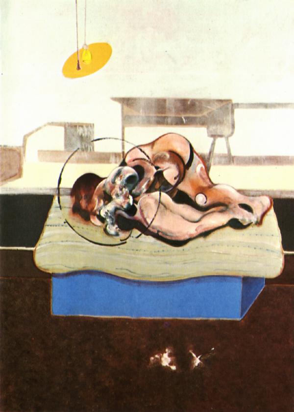 Three Studies Of Figures On Beds, 1972 Center — Francis Bacon