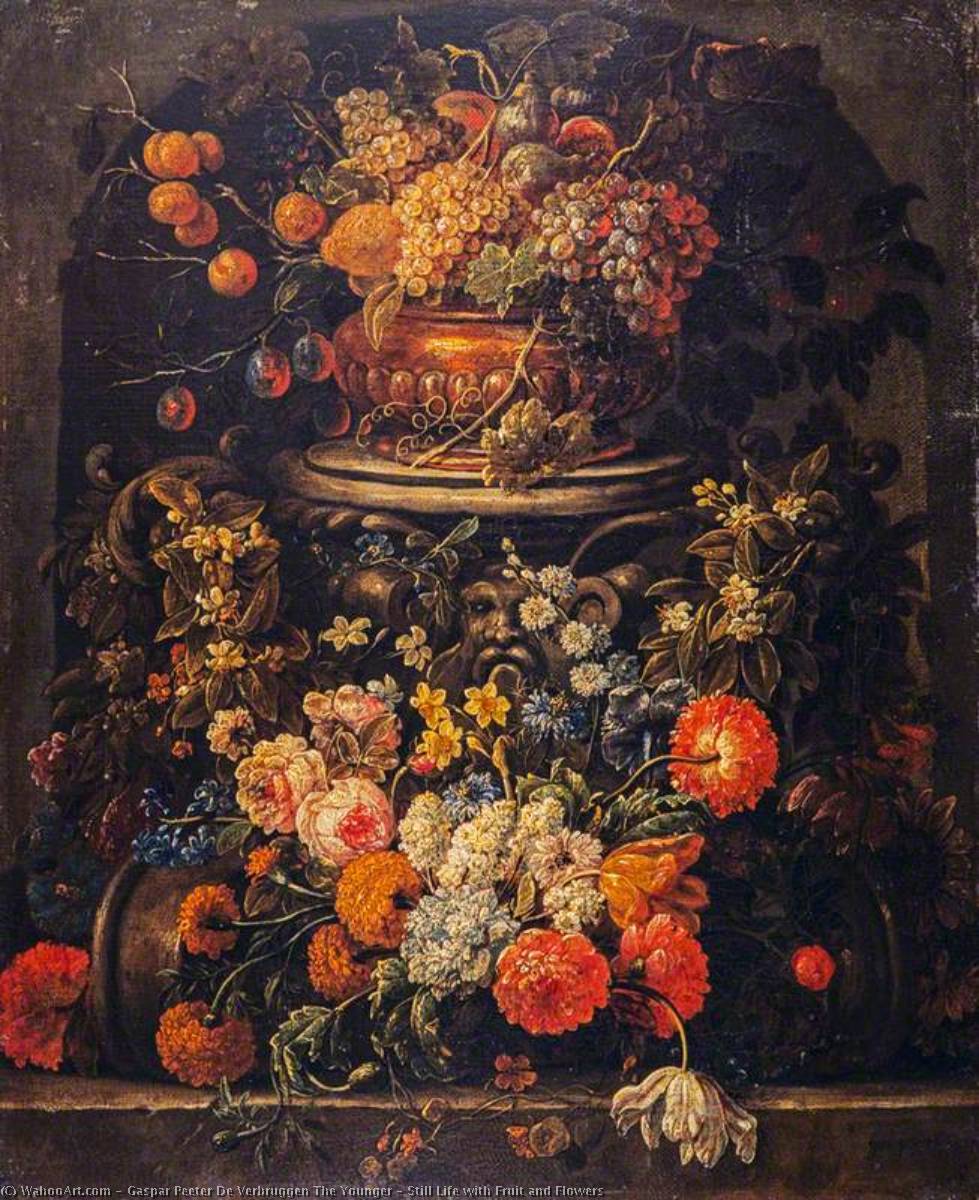 Still Life With Fruit And Flowers — Gaspar Peeter De Verbruggen The Younger
