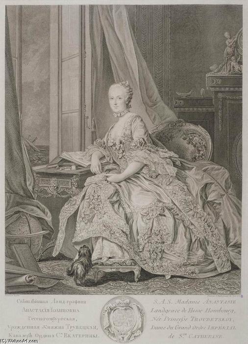 Portrait Of Anastasia Ioannovna, Landgravine Of Hesse-homburg — Jean Daullé