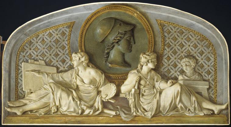 La Peinture Et La Sculpture Protegees Par Minerve — Sauvage Pieter Joseph (sauvage Piat)