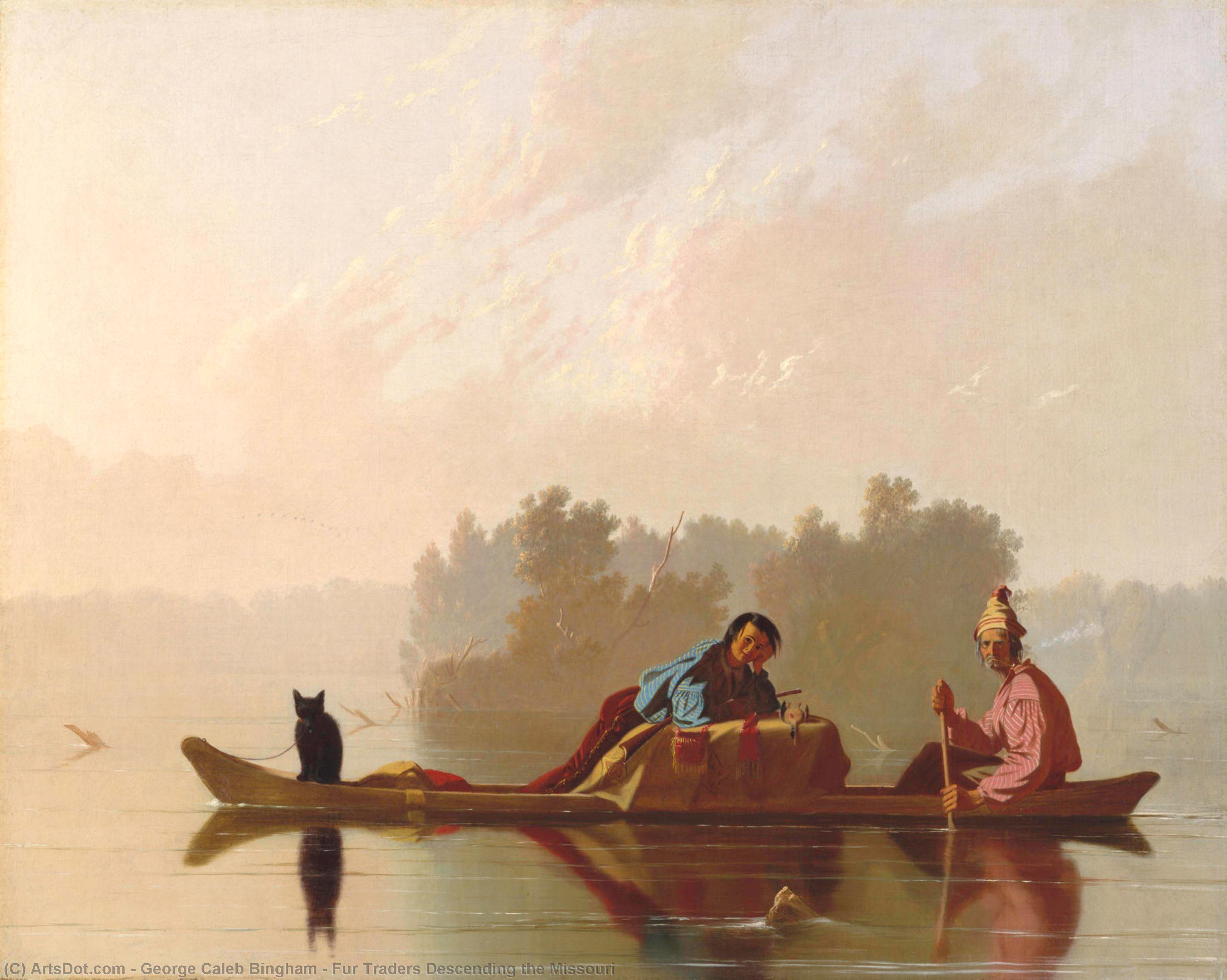 Los Comerciantes De Pieles Descendiendo El Río Missouri — George Caleb Bingham