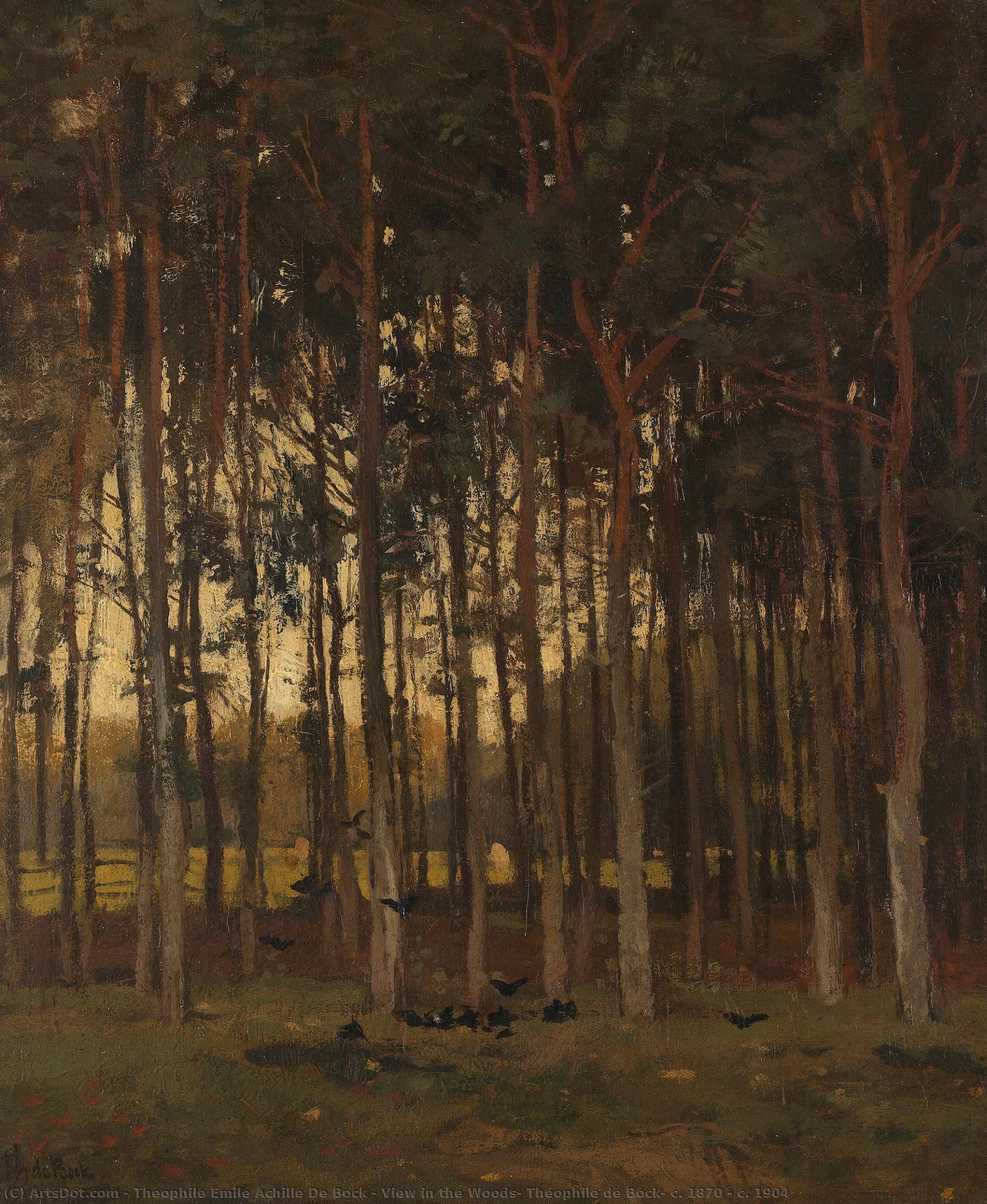 View In The Woods, Théophile De Bock, C. 1870 - C. 1904 — Théophile De Bock