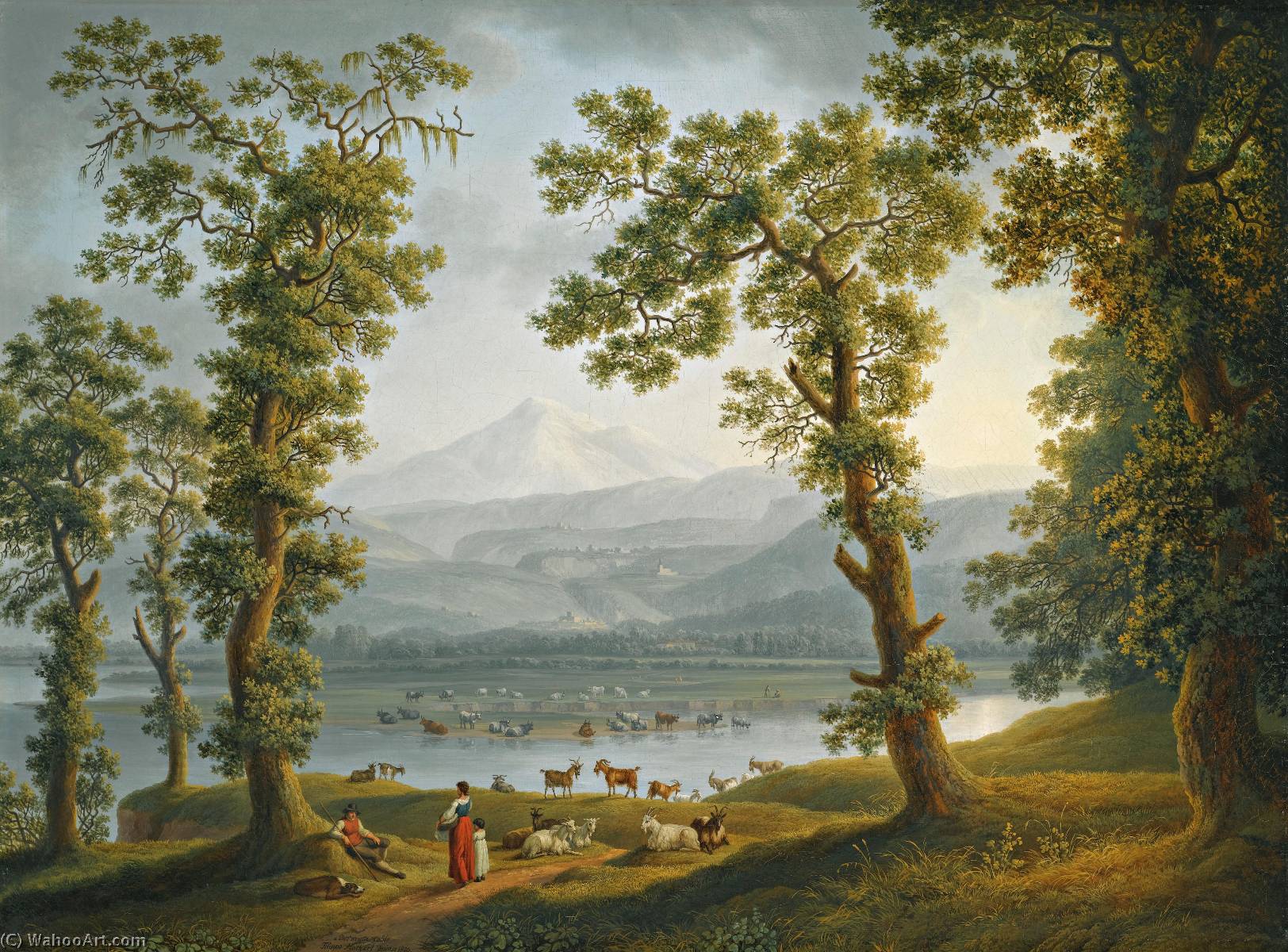 A View Across The Volturno River Towards Alife, Piedimonte Matese, And The Matese Mountains Rising Beyond — Jakob Philipp Hackert
