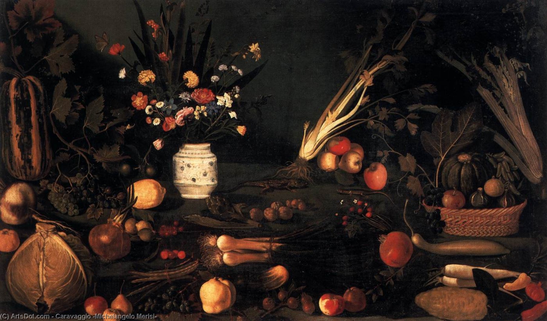 Still-life With Flowers And Fruit — Каравађо