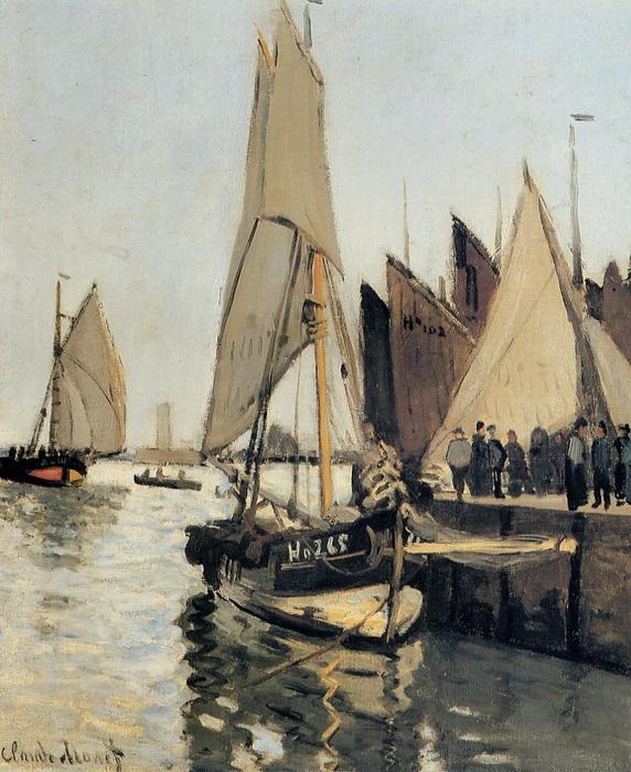 Sailing Boats At Honfleur — Claude Monet