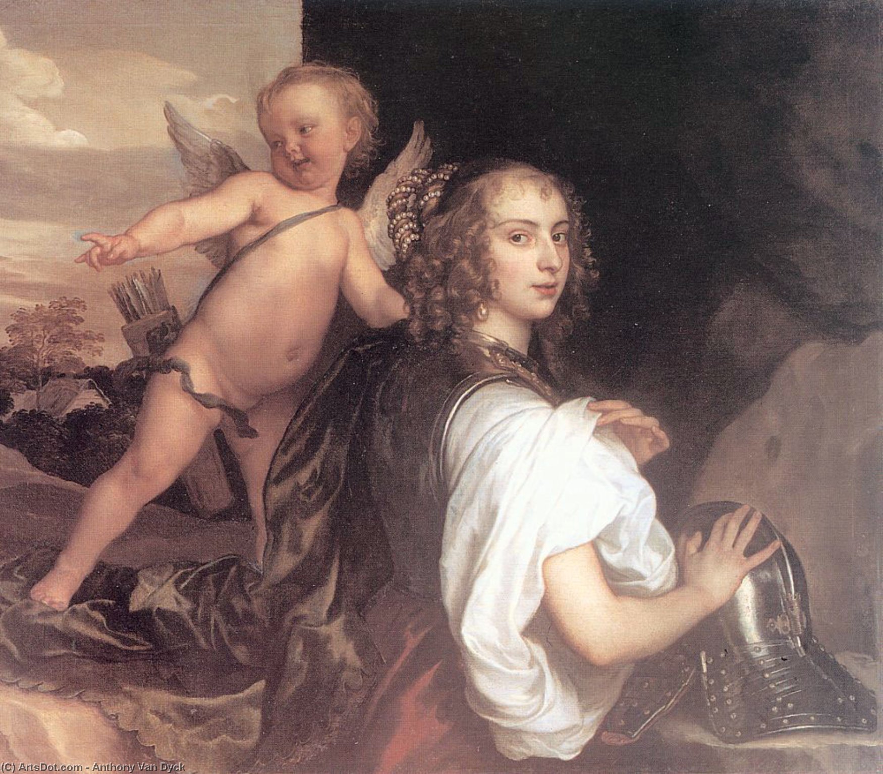 Portrait Of A Girl As Erminia Accompanied By Cupid — Sir Anthony Van Dyck