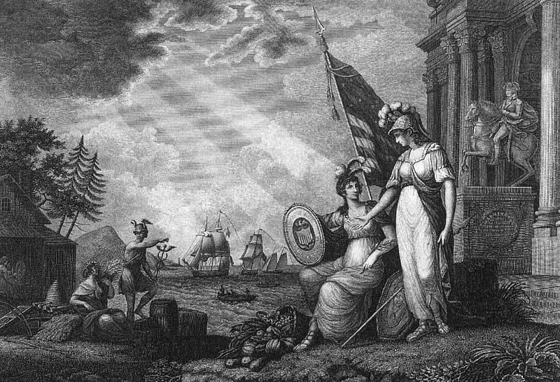 America Guided By Wisdom (after John James Barralet) — Benjamin Tanner