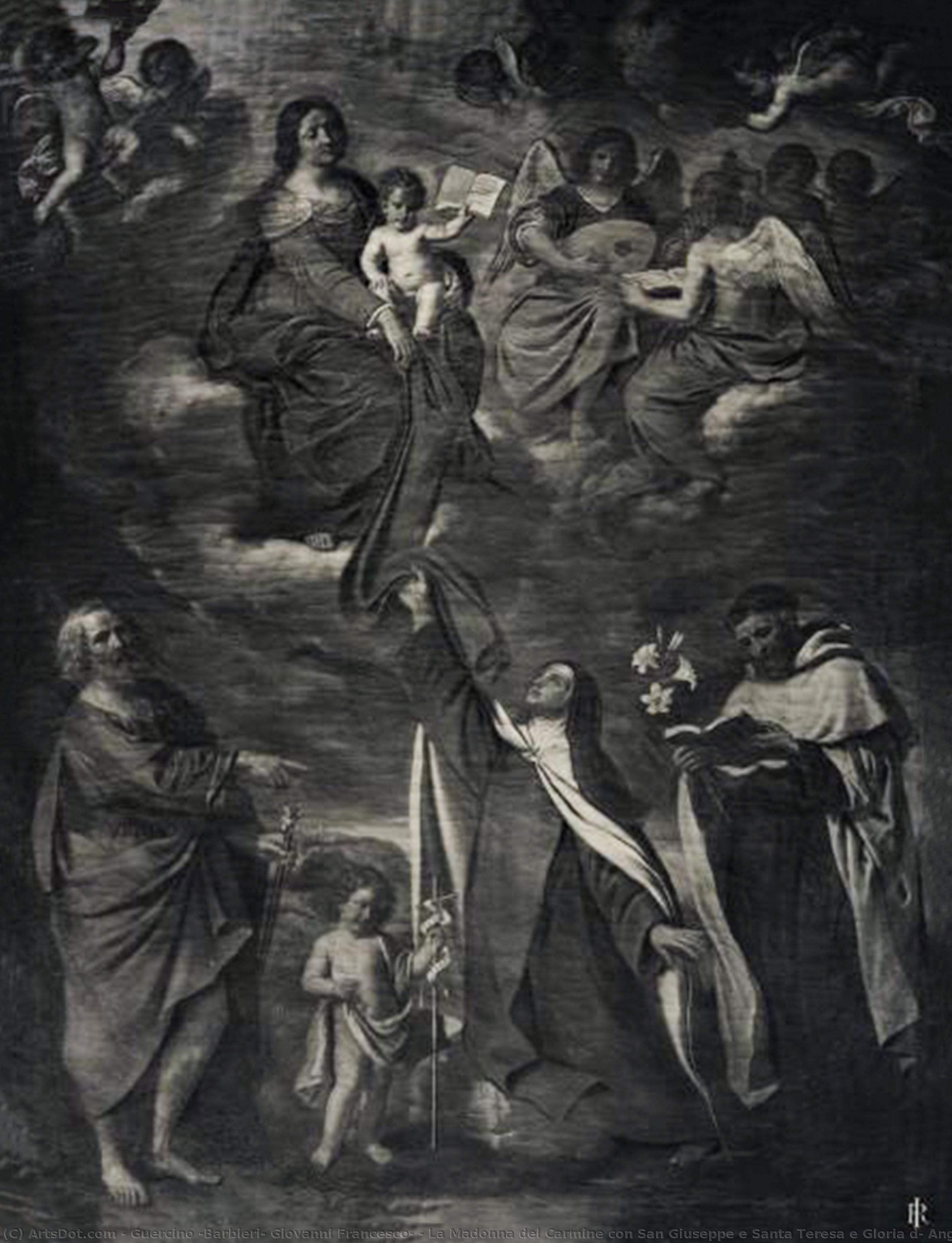 La Madonna Del Carmine Con San Giuseppe E Santa Teresa E Gloria D' Angeli — Guercino