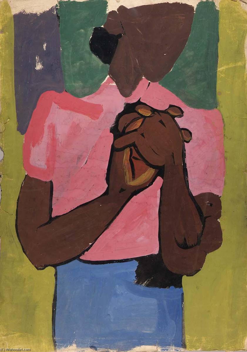 Woman In Pink Blouse And Blue Skirt — William H. Johnson