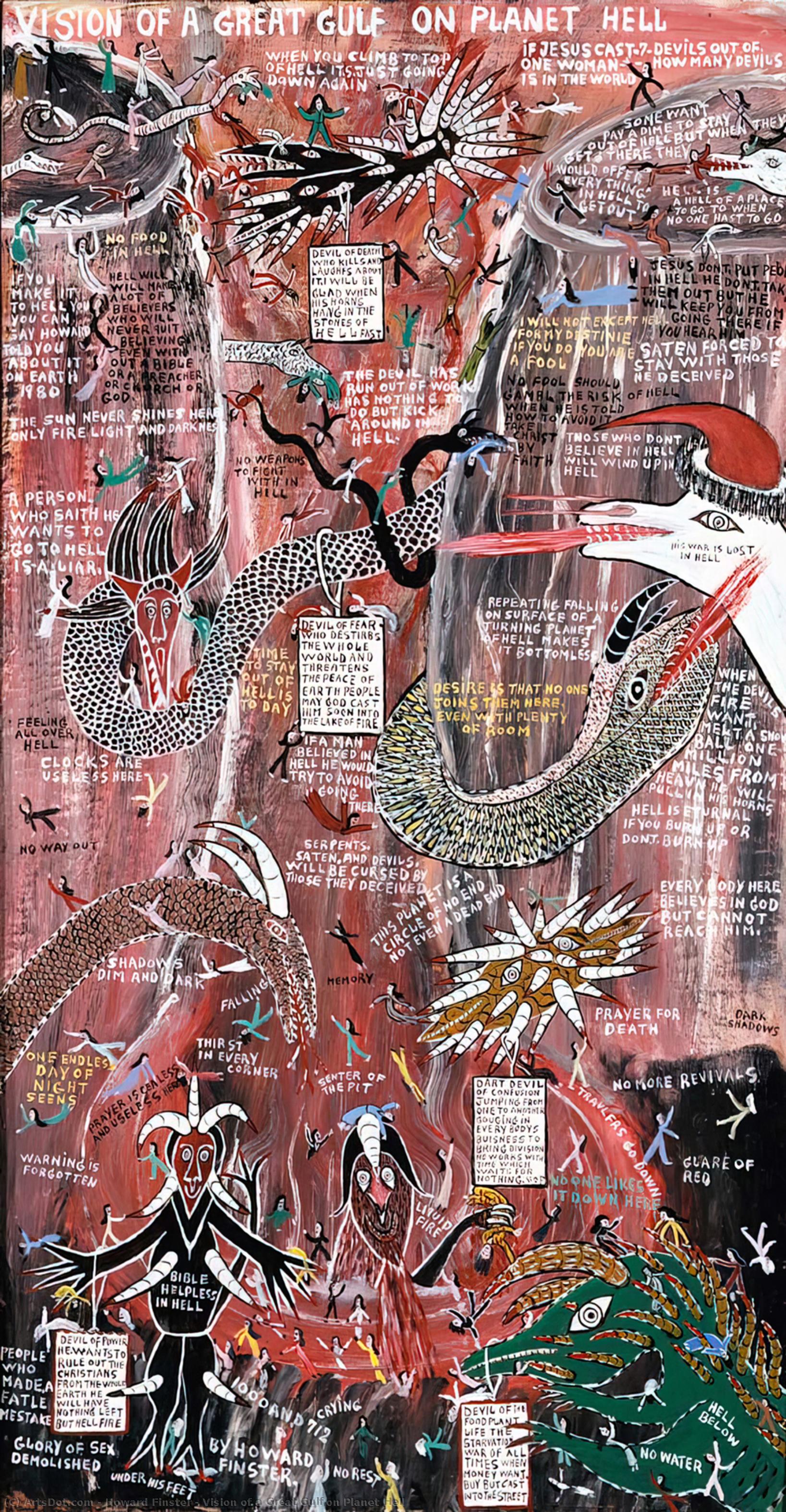 Vision Of A Great Gulf On Planet Hell — Howard Finster