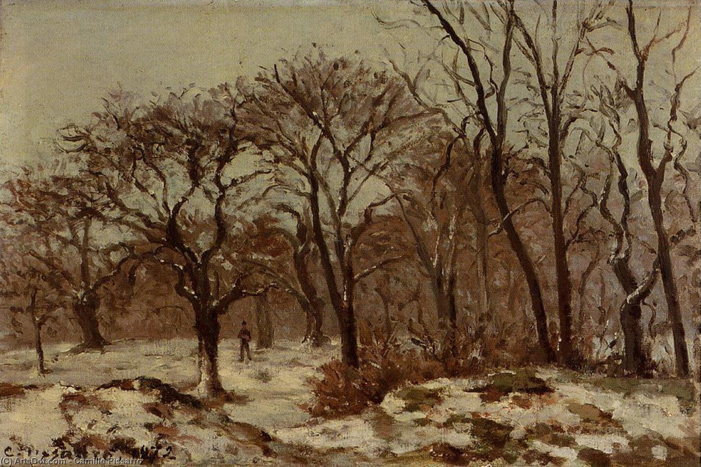 Chestnut Orchard In Winter — Camille Pissarro