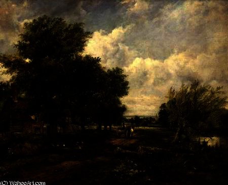 Wooded River Landscape With A Cottage And A Horse Drawn Cart — Frendrik Voters Vats