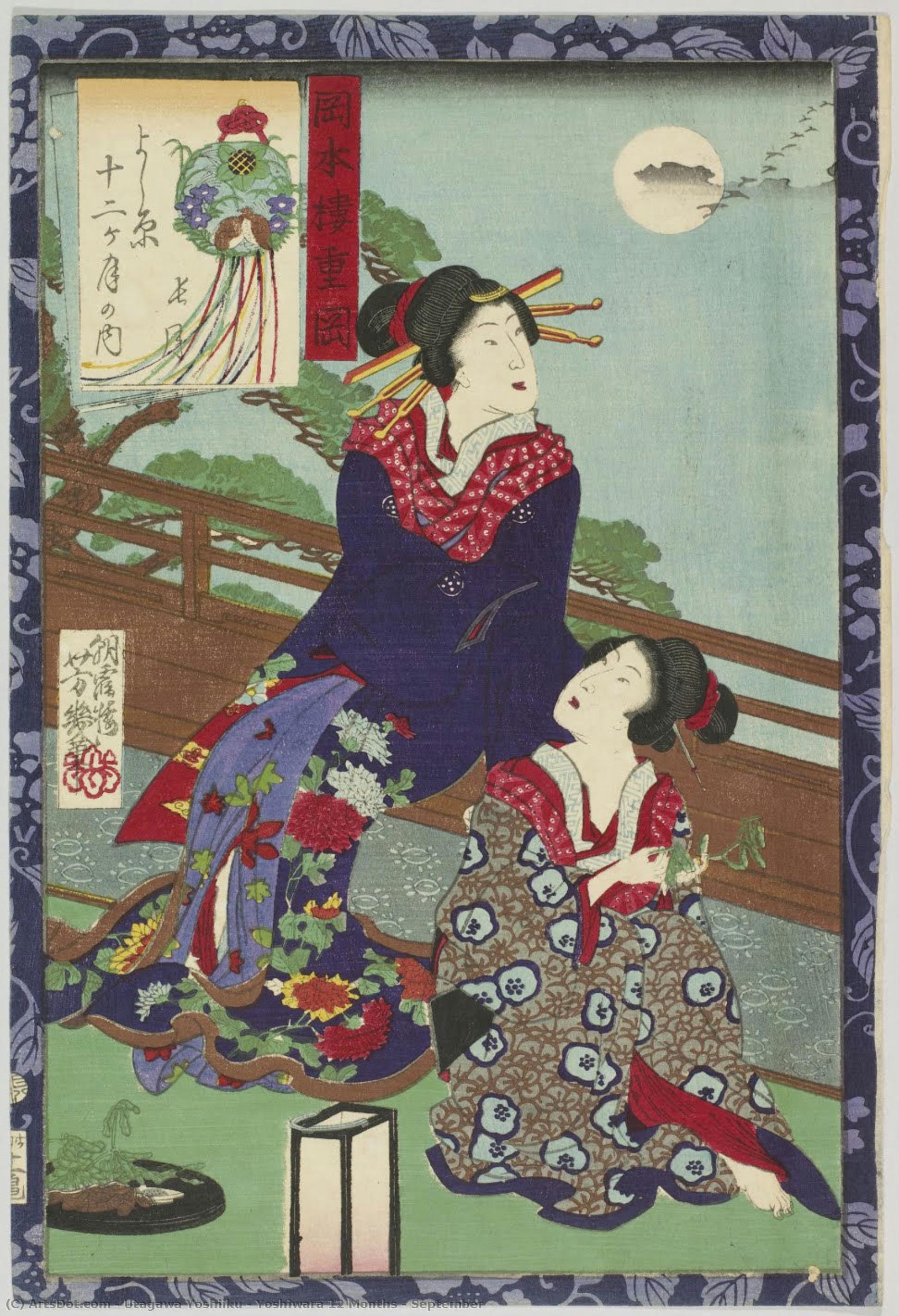 Yoshiwara 12 Months : September — Utagawa Yoshiiku