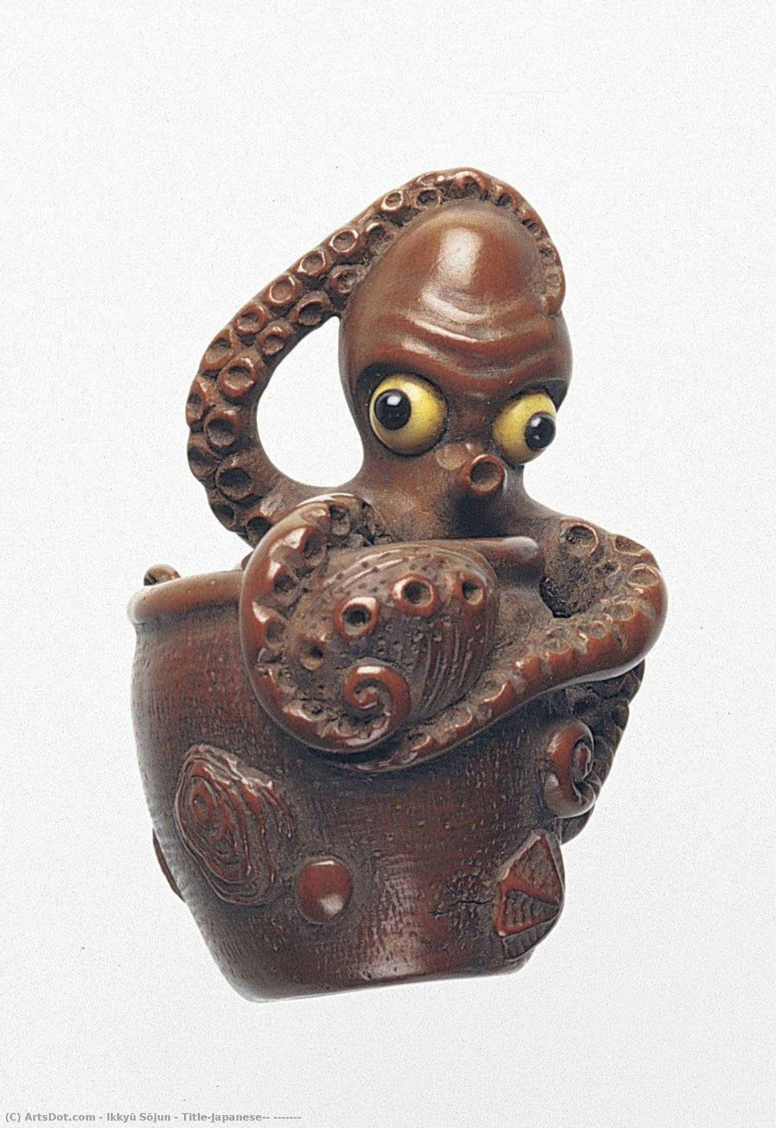 Title(japanese): 木彫根付 蛸壺 — Ikkyū Sōjun