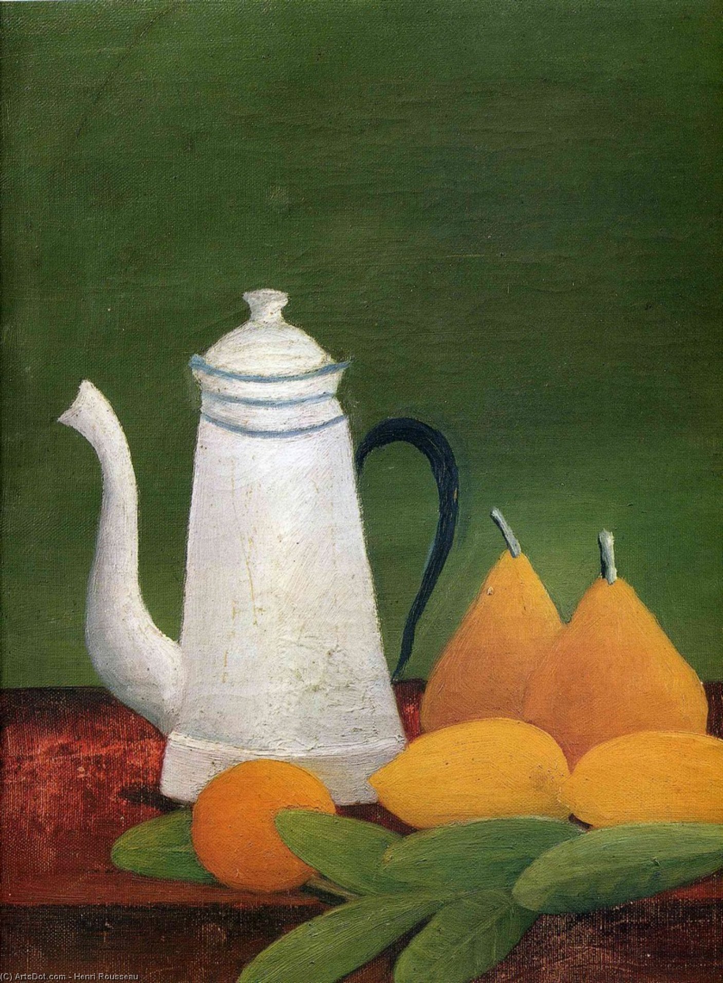 Still Life With Teapot And Fruit — Henri Julien Félix Rousseau (le Douanier)