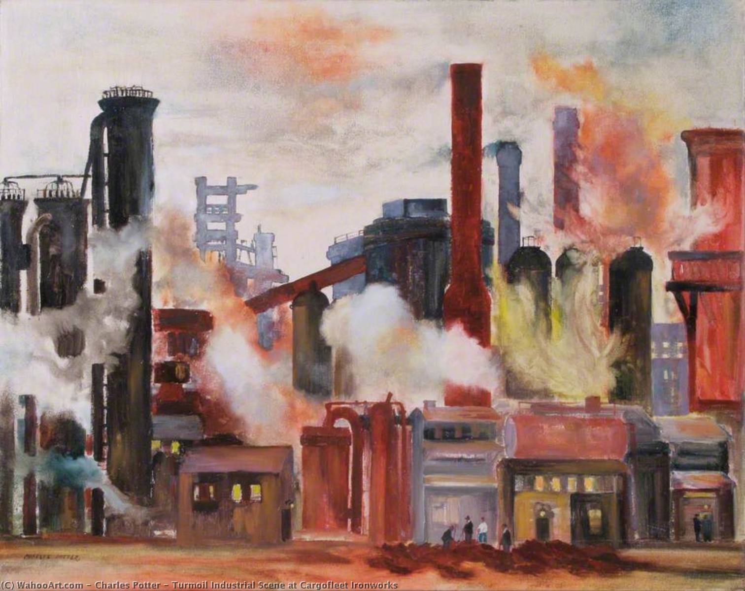 Turmoil Industrial Scene At Cargofleet Ironworks — Charles Potter