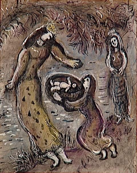 Moses Is Saved From The Water By Pharaoh's Daughter — Marc Chagall