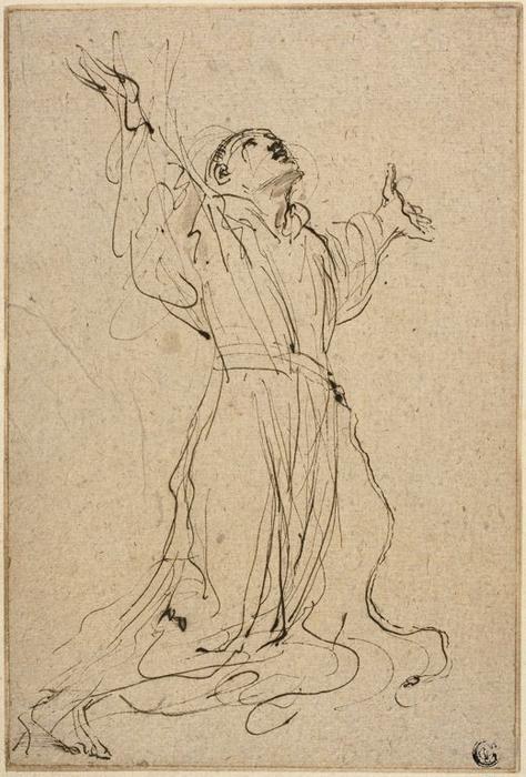 Study For Saint Francis Receiving The Stigmata — Guercino