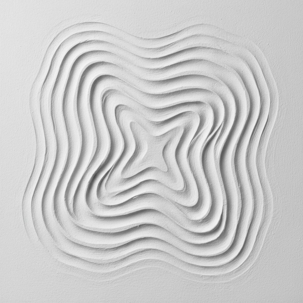 Ethereal Resonance Of Undulating Alabaster Ridges In A Meditative Monochromatic Relief — David Moreau