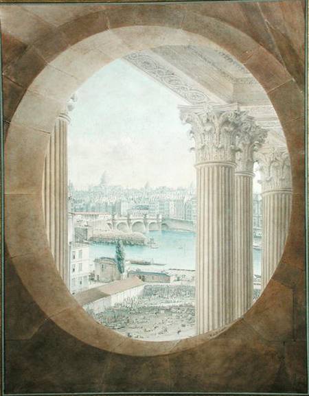 Iew Of The Pont Neuf From A Bull's Eye Window Of The Louvre — Victor Jean Nicolle