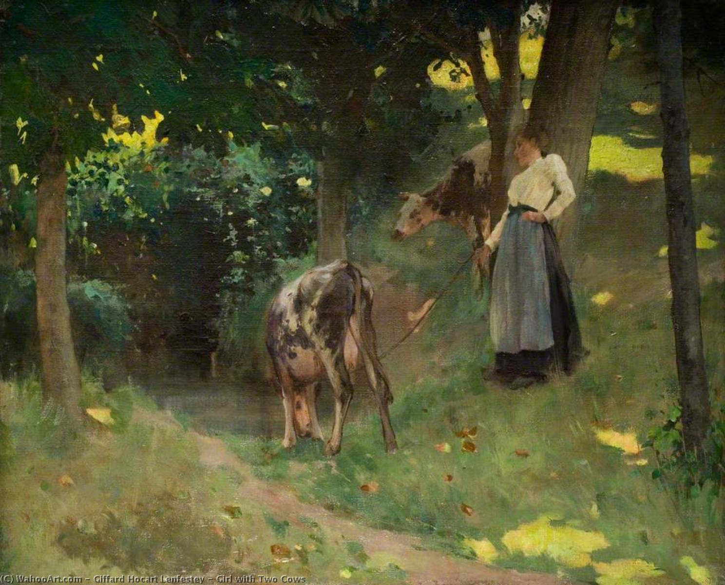 Girl With Two Cows — Giffard Hocart Lenfestey