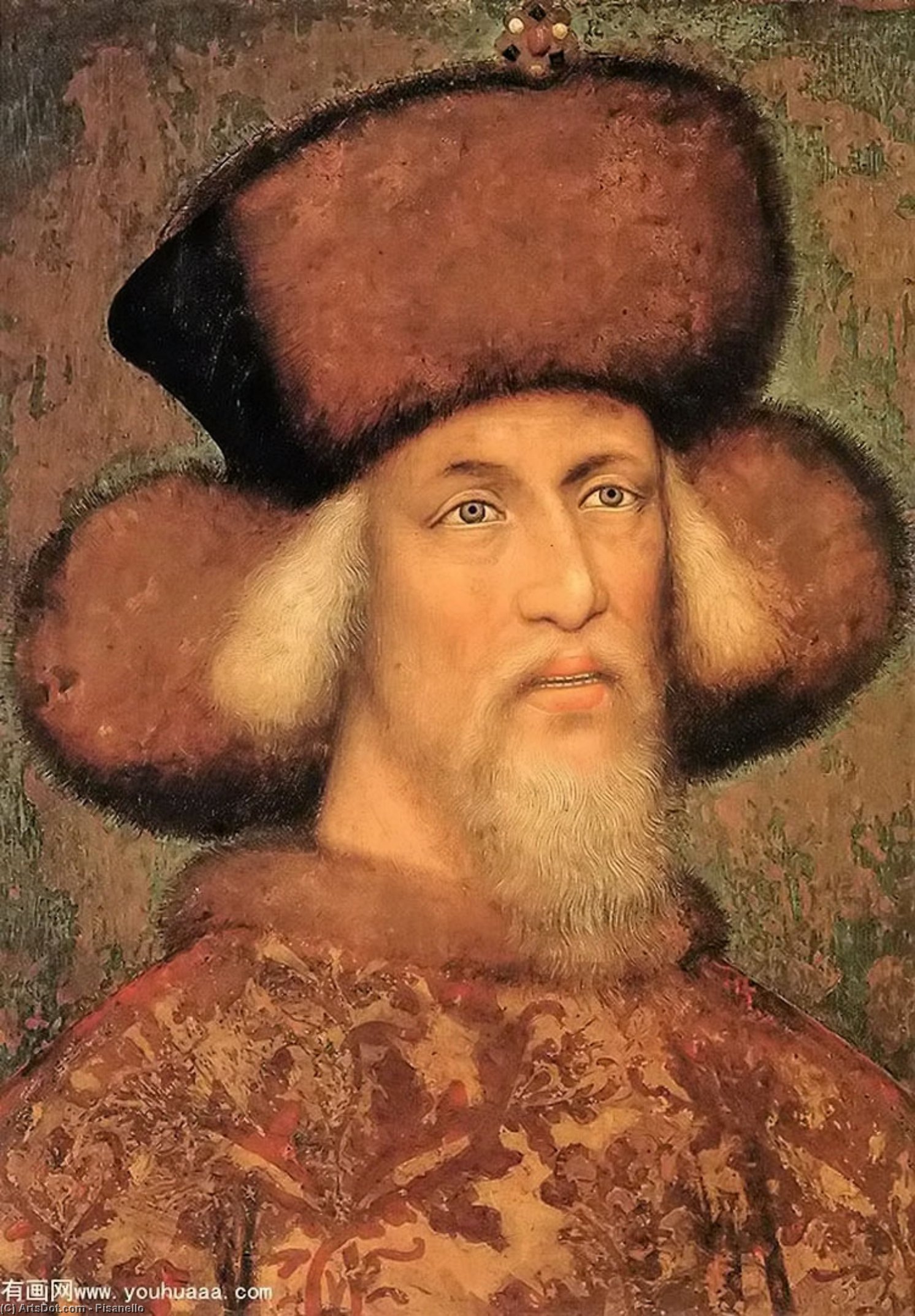 Portrait Of Emperor Sigismund Of Luxembourg. Tempera On Vellum Stuck On Wood. 64 X 49 Cm. Kunsthistorisches Museum, Vienna, Austria — Pisanello