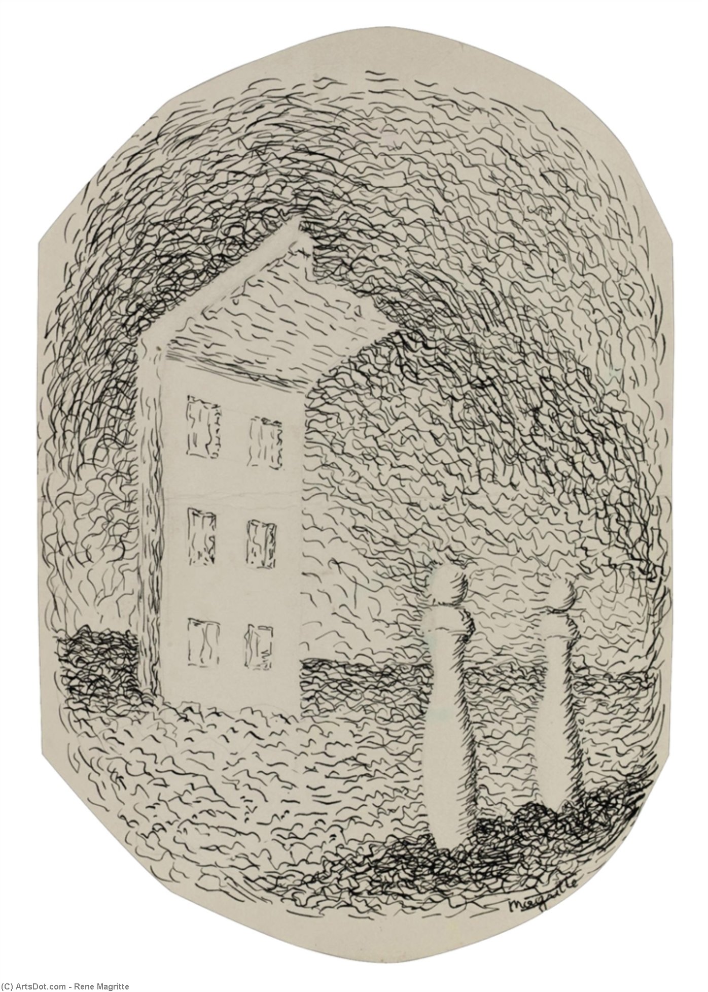 La Maison Avec Deux Quilles — René Magritte