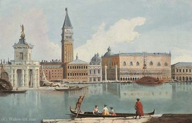 The Doge's Palace, Venice, With The Dogana And The Molo, From The Giudecca — Johan Richter