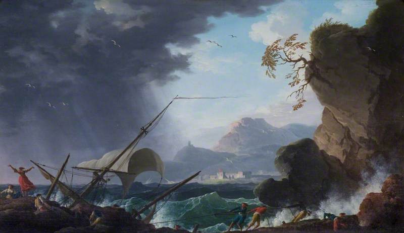 A Wreck On A Rocky Coast — Charles Francois Lacroix De Marseille