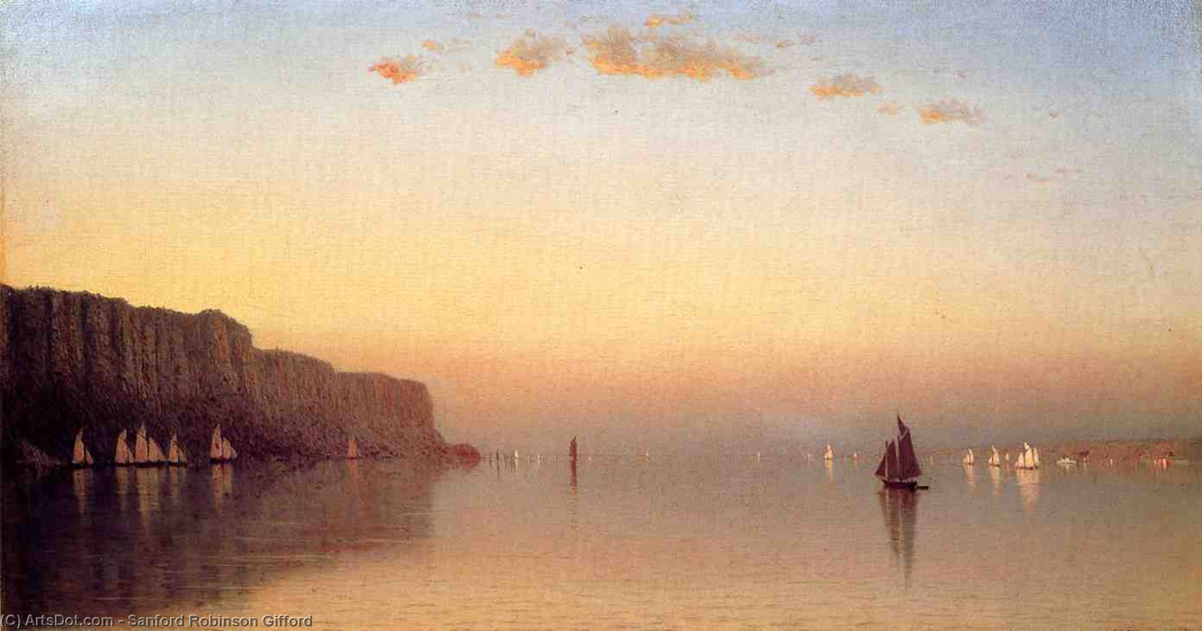 Sunset Over The Palisades On The Hudson — Sanford Robinson Gifford