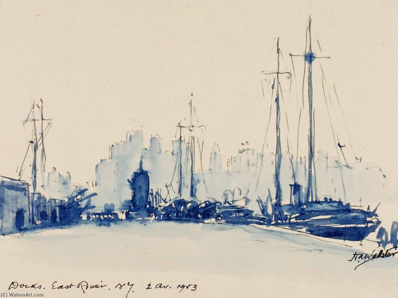 Docks, East River, New York — Herman Armour Webster
