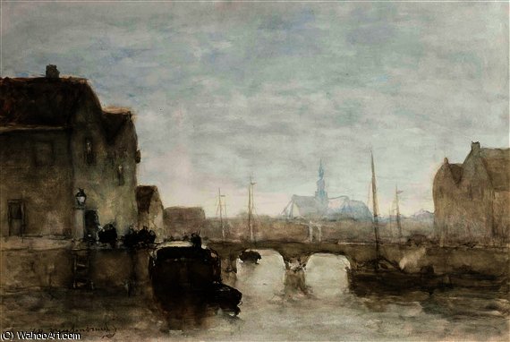 A View On Het Spaarne, Haarlem — Jan Weissenbruch