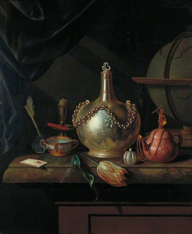 Chained Flask, Brown Teapot And Globe — Pieter Gerritsz Van Roestraten