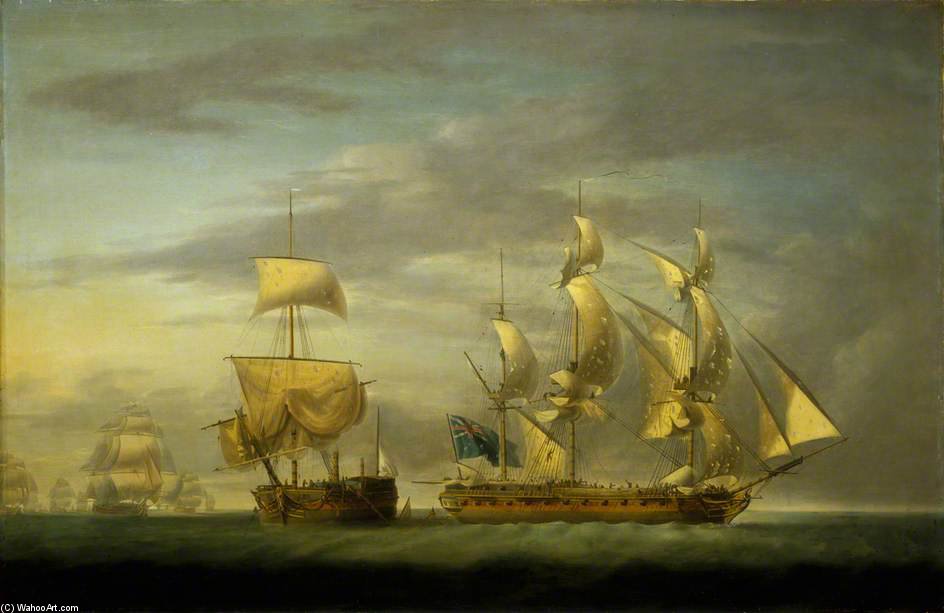 Action Between The 'amazone' And Hms 'santa Margarita' — Robert Dodd