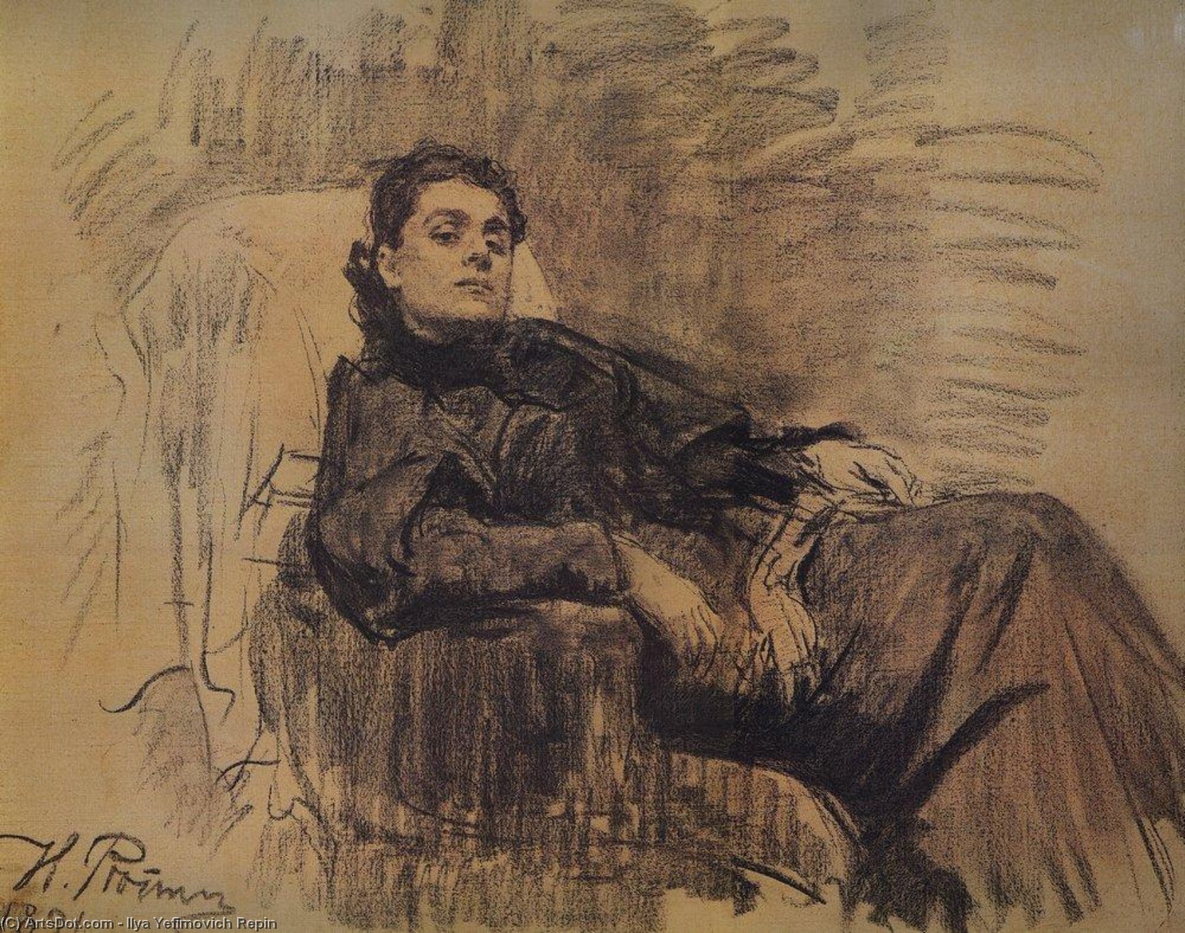 Portrait Of Actress Eleonora Duse — Ilya Yefimovich Repin
