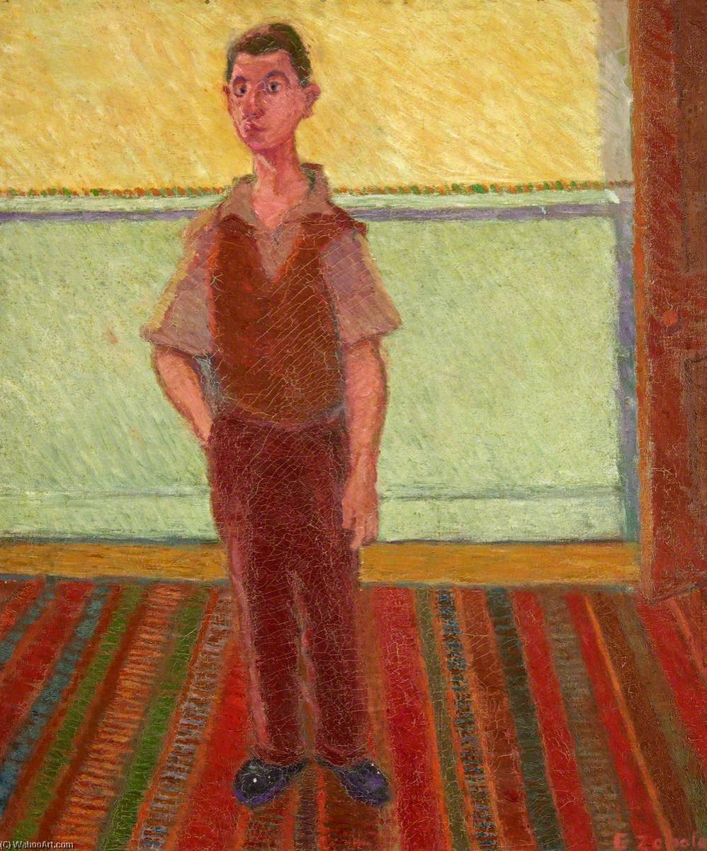 Self Portrait Standing On A Striped Carpet — Эрнест Зобло