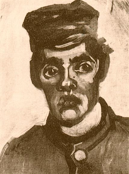 Kopf Eines Jungen Bauern Mit Einem Kapuze — Vincent Willem Van Gogh