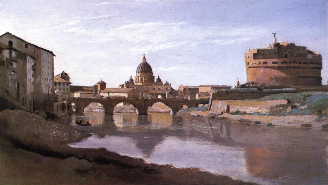 View Of St. Peter's And The Castel Sant'angelo — Jean-baptiste-camille Corot