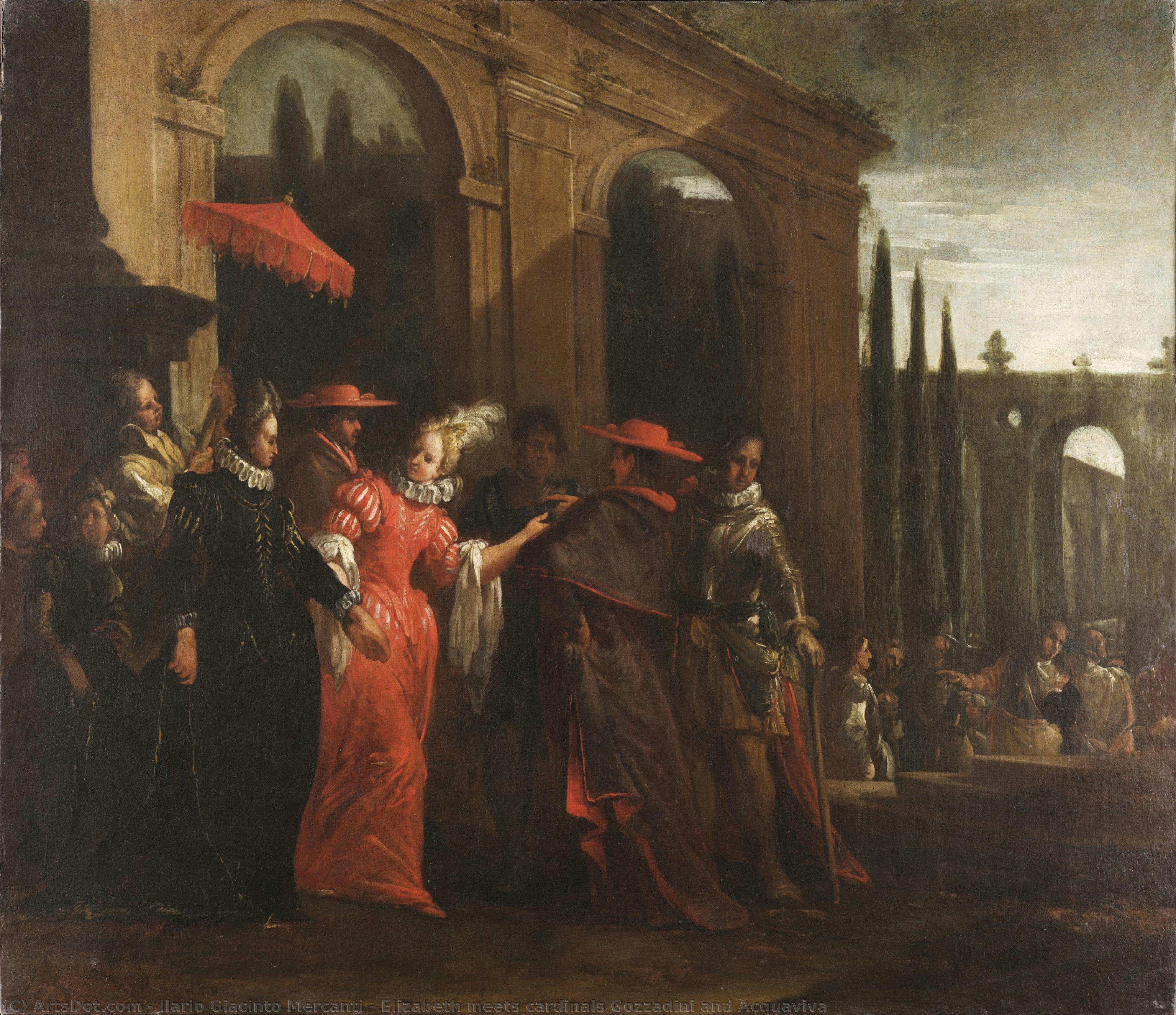 Elizabeth Meets Cardinals Gozzadini And Acquaviva — Ilario Giacinto Mercanti