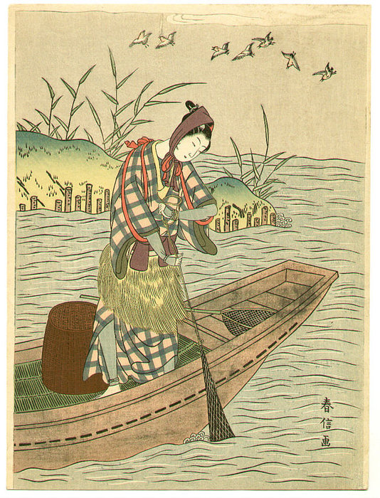Fisherman And Birds — Suzuki Harunobu