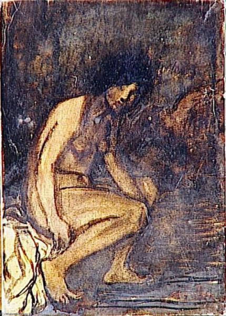 Petite Étude De Nu Assis Sur Fond Sombre — Théophile Alexandre Steinlen