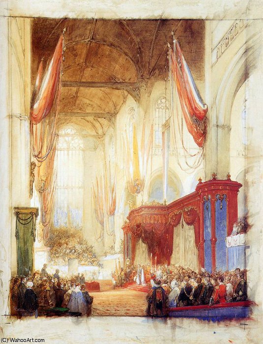Ascension Of King Willem Iii In Amsterdam Sun — Johannes Bosboom