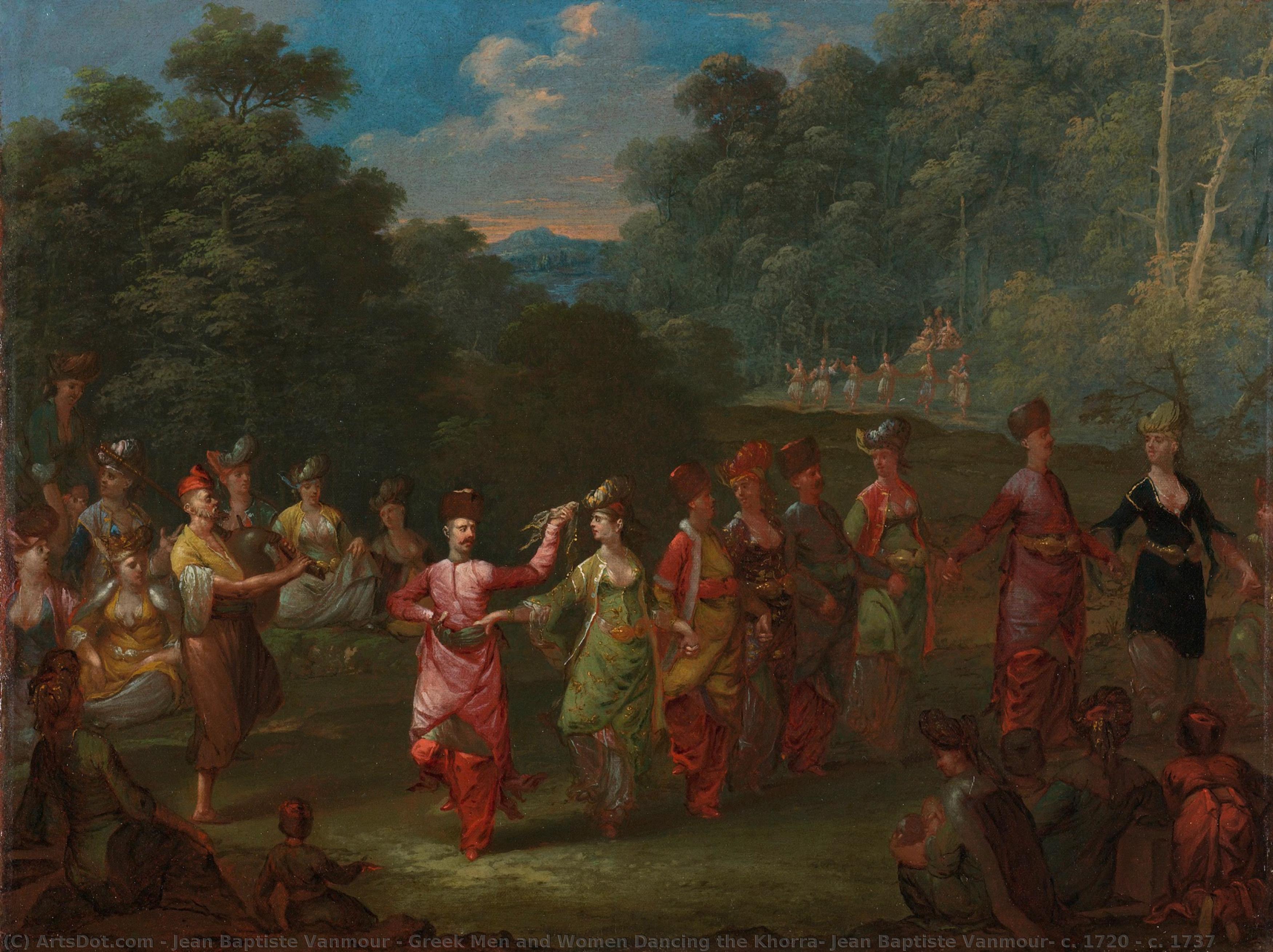 Greek Men And Women Dancing The Khorra, Jean Baptiste Vanmour, C. 1720 - C. 1737 — Jean Baptiste Vanmour