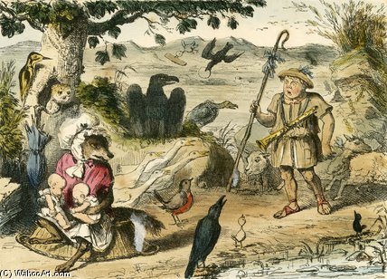 Romulus And Remus Discovered By A Gentle Shepherd — John Leech