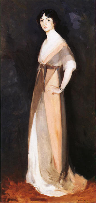 Girl In Rose And Gray: Miss Carmel White — Robert Henri