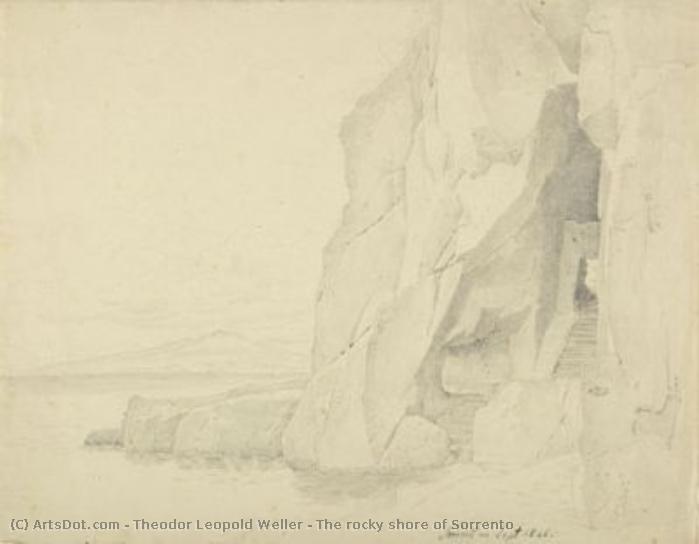 The Rocky Shore Of Sorrento — Theodor Leopold Weller